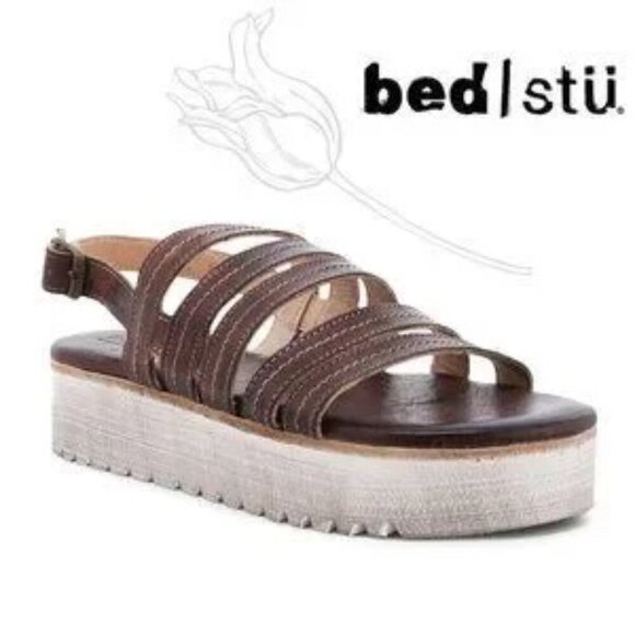 BED STU Ensley Strappy Singback Platform Sandal / Size - 9.5M - Picture 1 of 12
